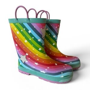 Western Chief Girls Rainbow Superstar Waterproof Kids Rain Boots Size 3